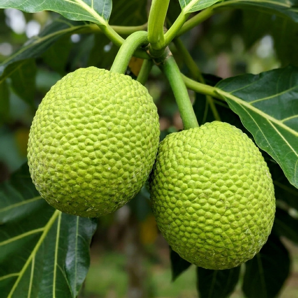 Breadfruit (Kadachakka) live plant grown from root cutting in nursery pot with healthy green leaves | Tropical fruit plant | Keraleaf