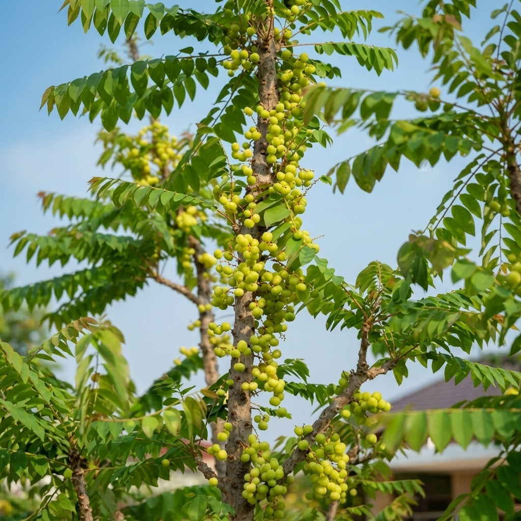 Star Gooseberry (Arinelli) seedling live fruit plant in nursery pot with healthy green foliage | Tropical fruit plant | Keraleaf