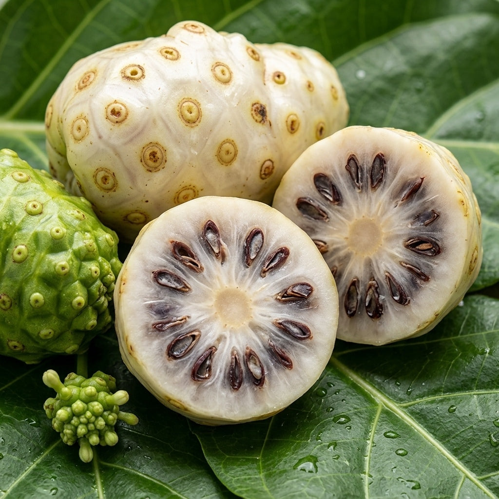 Noni fruit seedling live plant in nursery pot with healthy green foliage | Tropical medicinal fruit plant | Keraleaf