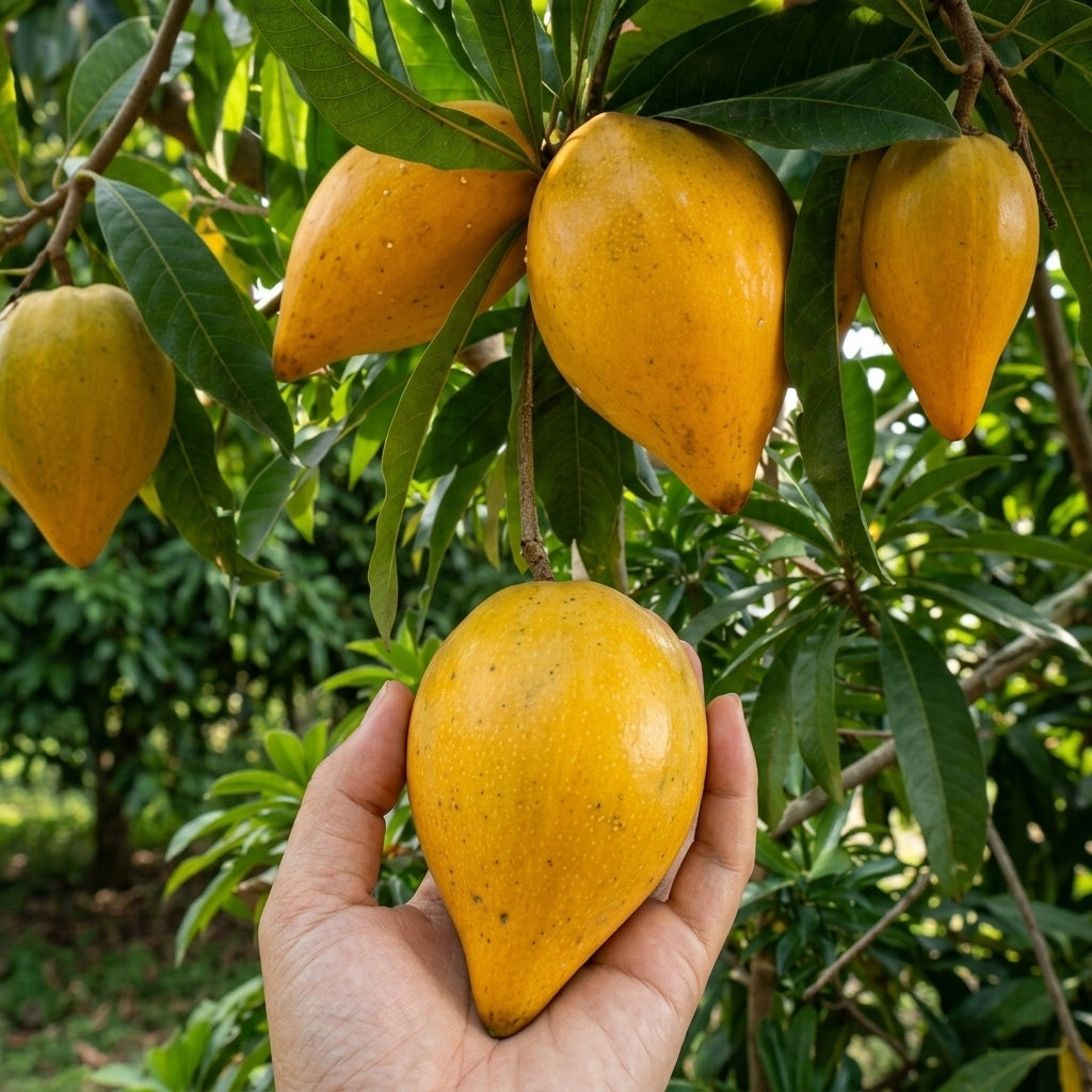 Egg Fruit (Muttapazham) seedling live fruit plant in nursery pot with healthy green foliage | Exotic tropical fruit plant | Keraleaf