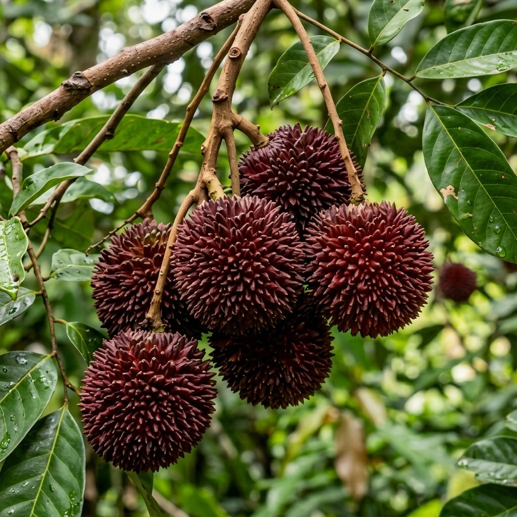 Pulasan budded live fruit plant in nursery pot with healthy green foliage | Exotic tropical fruit plant | Keraleaf