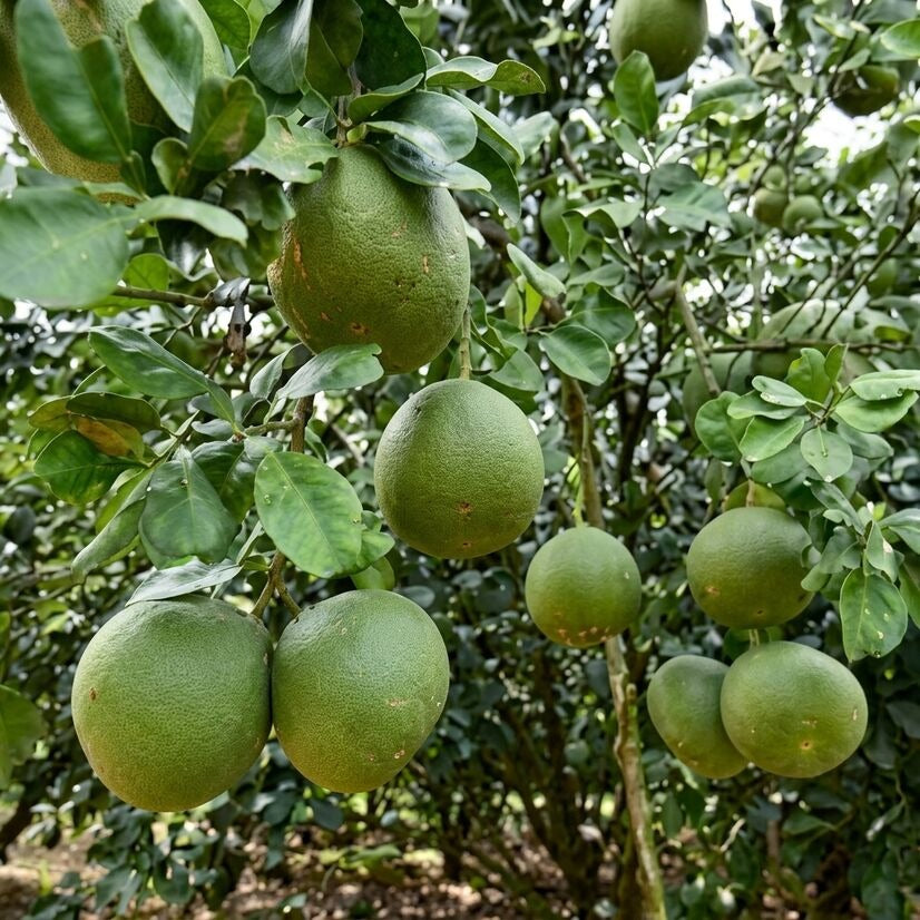 Red Pomelo (Babloos) grafted live fruit plant in nursery pot with healthy green foliage | Premium citrus fruit plant | Keraleaf