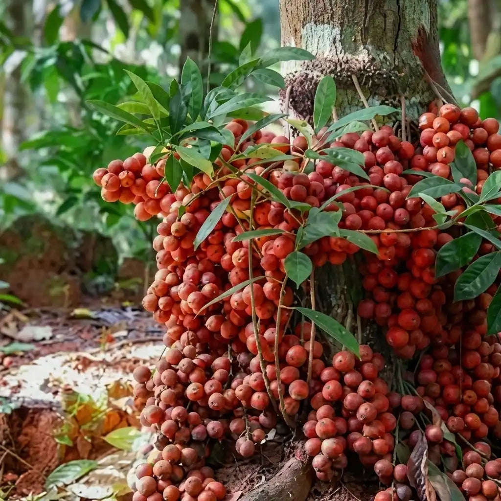Red Mootty Fruit seedling live fruit plant in nursery pot with healthy green foliage | Rare tropical fruit plant | Keraleaf