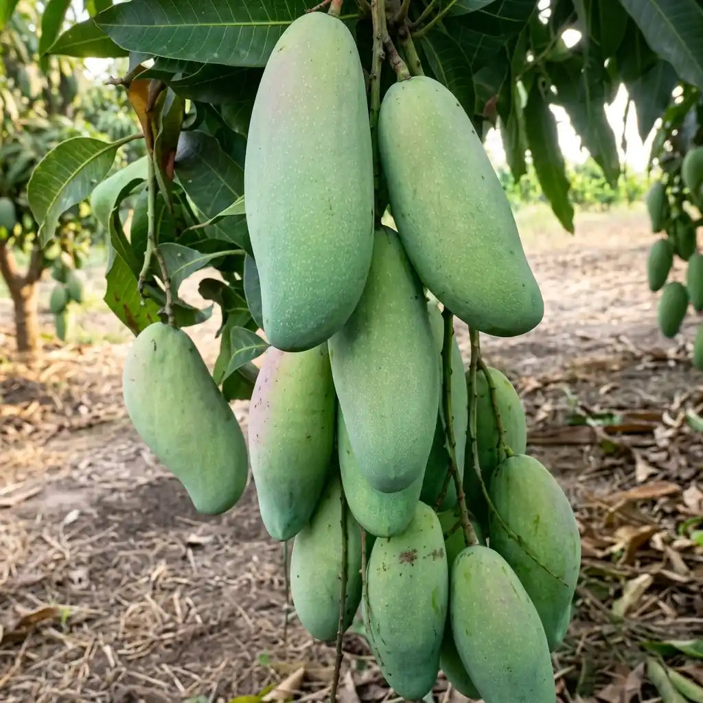 Thailand Sweet Prince Mango grafted live fruit plant in nursery pot with healthy green foliage | Premium exotic mango plant | Keraleaf