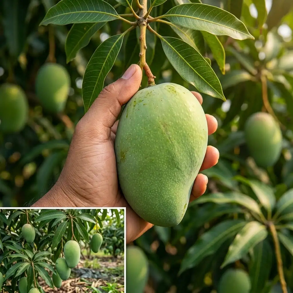 Thailand Super King Mango grafted live fruit plant in nursery pot with healthy green foliage | Premium exotic mango plant | Keraleaf