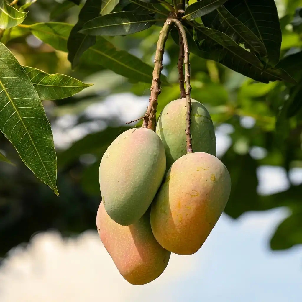 Thailand High Scented Mango grafted live fruit plant in nursery pot with healthy green foliage | Premium exotic mango plant | Keraleaf