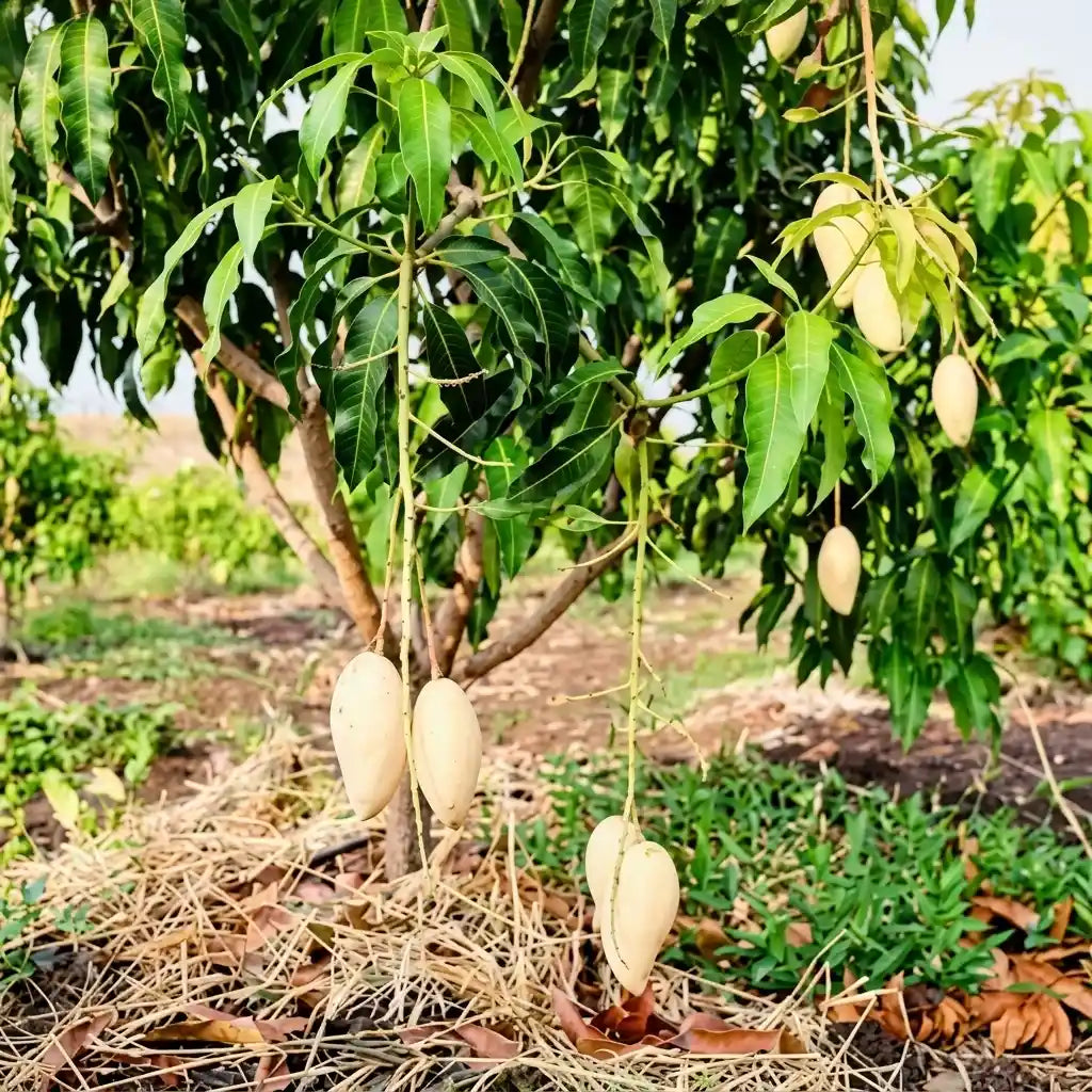 Nam Doc Mai Gold Mango grafted live fruit plant in nursery pot with healthy green foliage | Premium Thai mango plant | Keraleaf