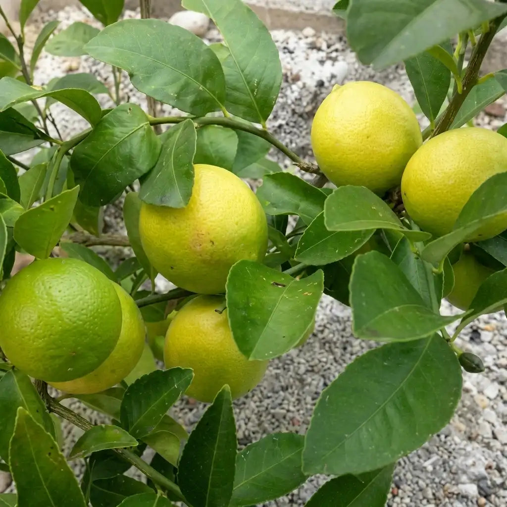 Market Lemon (Cherunaranga) layered live fruit plant in nursery pot with healthy green foliage | Premium citrus fruit plant | Keraleaf