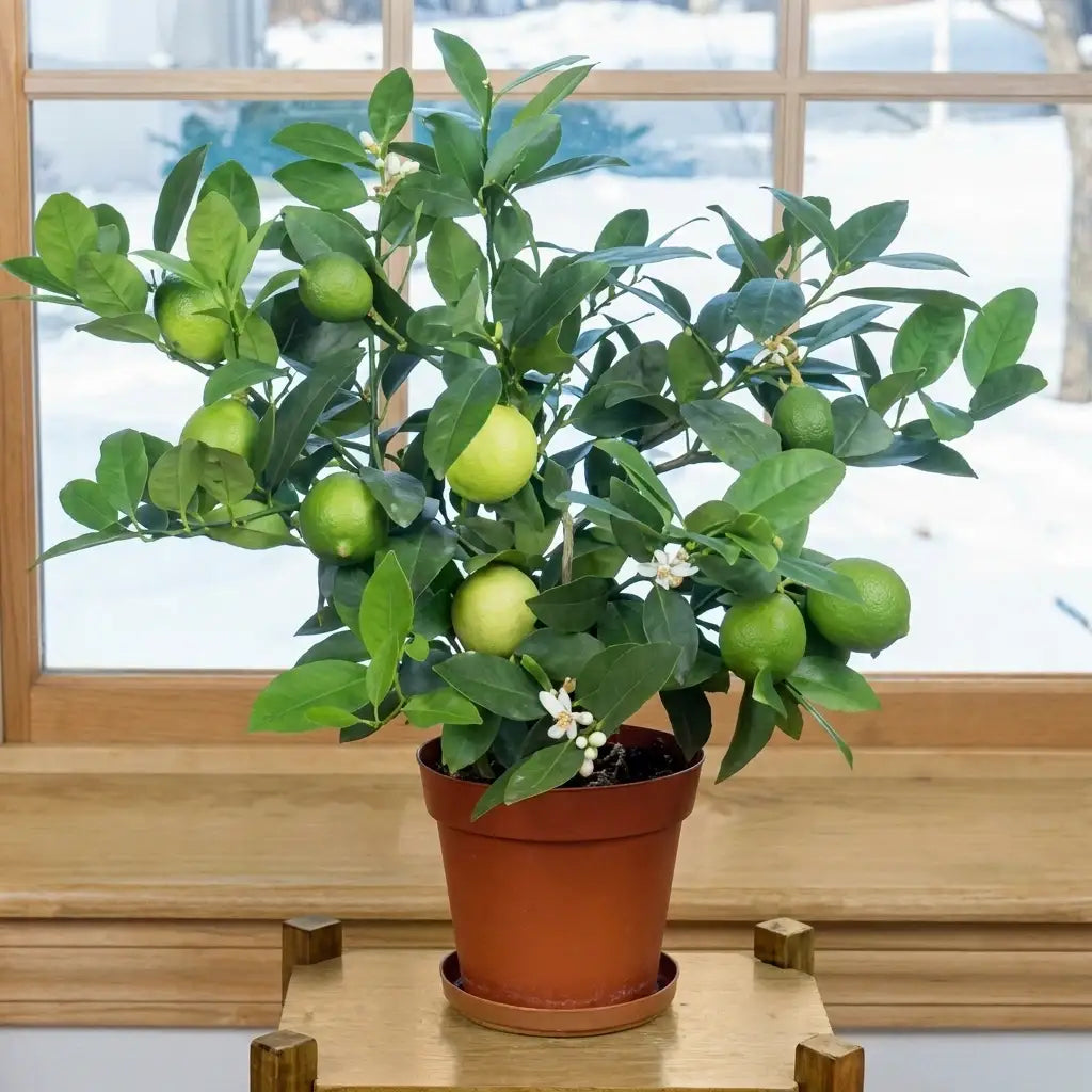 Market Lemon (Cherunaranga) layered live fruit plant in nursery pot with healthy green foliage | Premium citrus fruit plant | Keraleaf