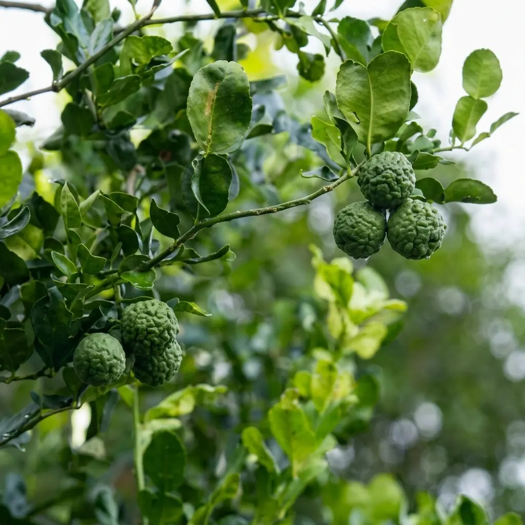 Kaffir Lime (Makrut Lime) layered live fruit plant in nursery pot with healthy green foliage | Aromatic citrus fruit plant | Keraleaf