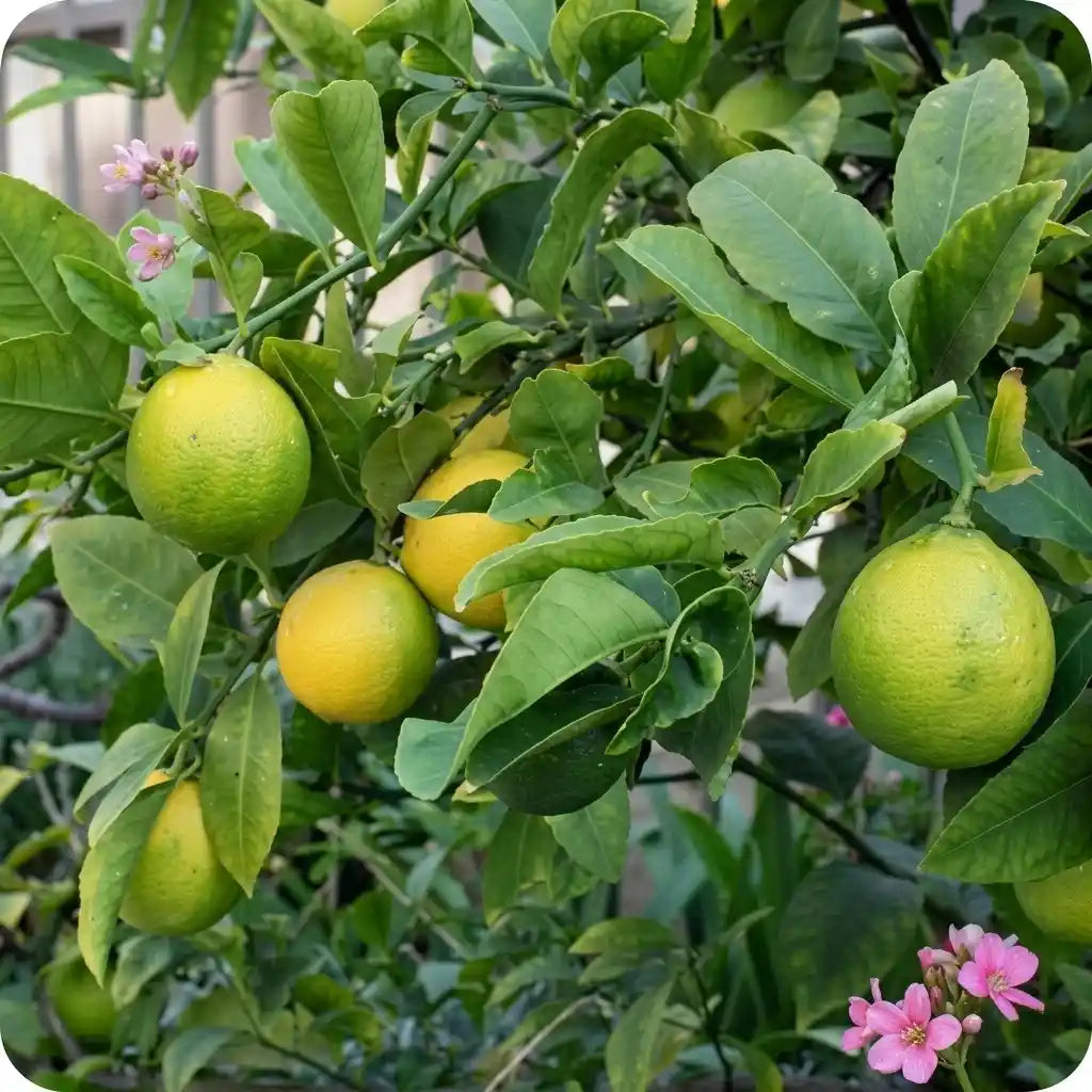 Seedless Lemon (Cherunaranga) layered live fruit plant in nursery pot with healthy green foliage | Premium citrus fruit plant | Keraleaf