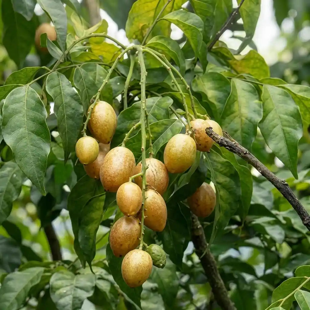 Wampee seedling live fruit plant in nursery pot with healthy green foliage | Exotic tropical fruit plant | Keraleaf