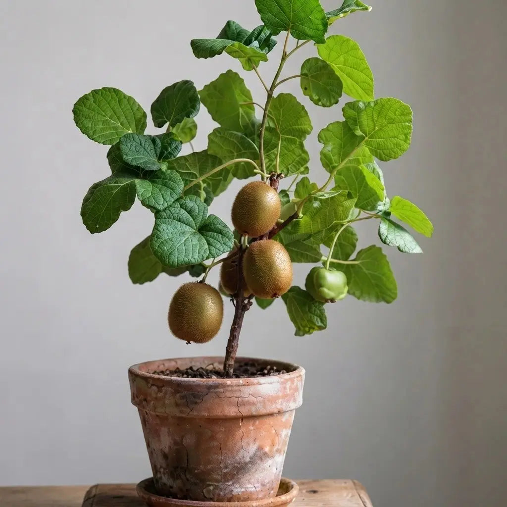 Kiwi layered live fruit plant in nursery pot with healthy green foliage | Exotic tropical fruit plant | Keraleaf