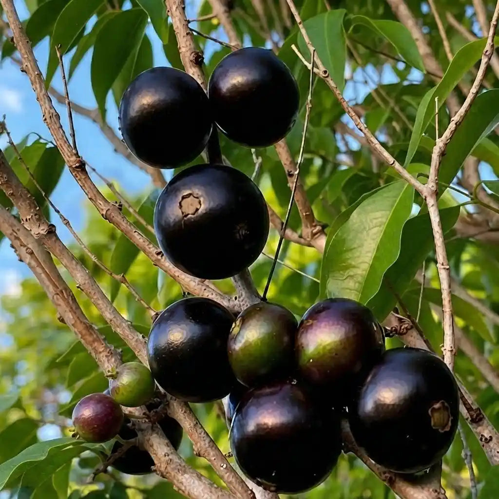 Jabuticaba (Oblongata) layered live fruit plant in nursery pot with healthy green foliage | Exotic tropical fruit plant | Keraleaf