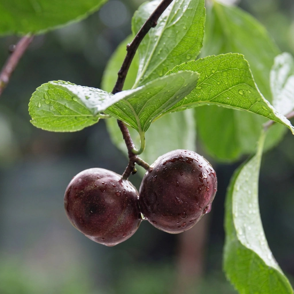 Manila Tennis Ball Cherry layered live fruit plant in nursery pot with healthy green foliage | Exotic tropical fruit plant | Keraleaf