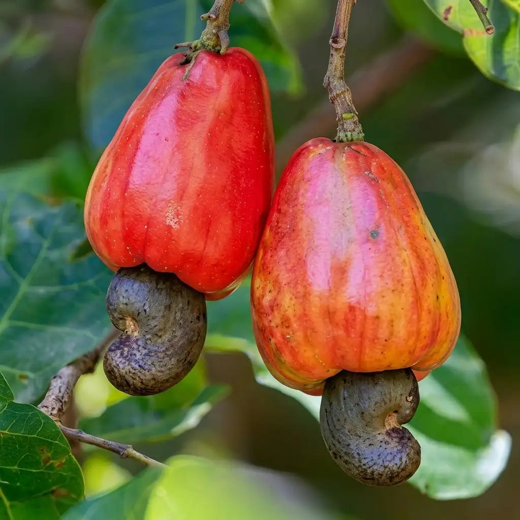 Cashew Apple (Desi) grafted live fruit plant in nursery pot with healthy green foliage | Exotic tropical fruit plant | Keraleaf