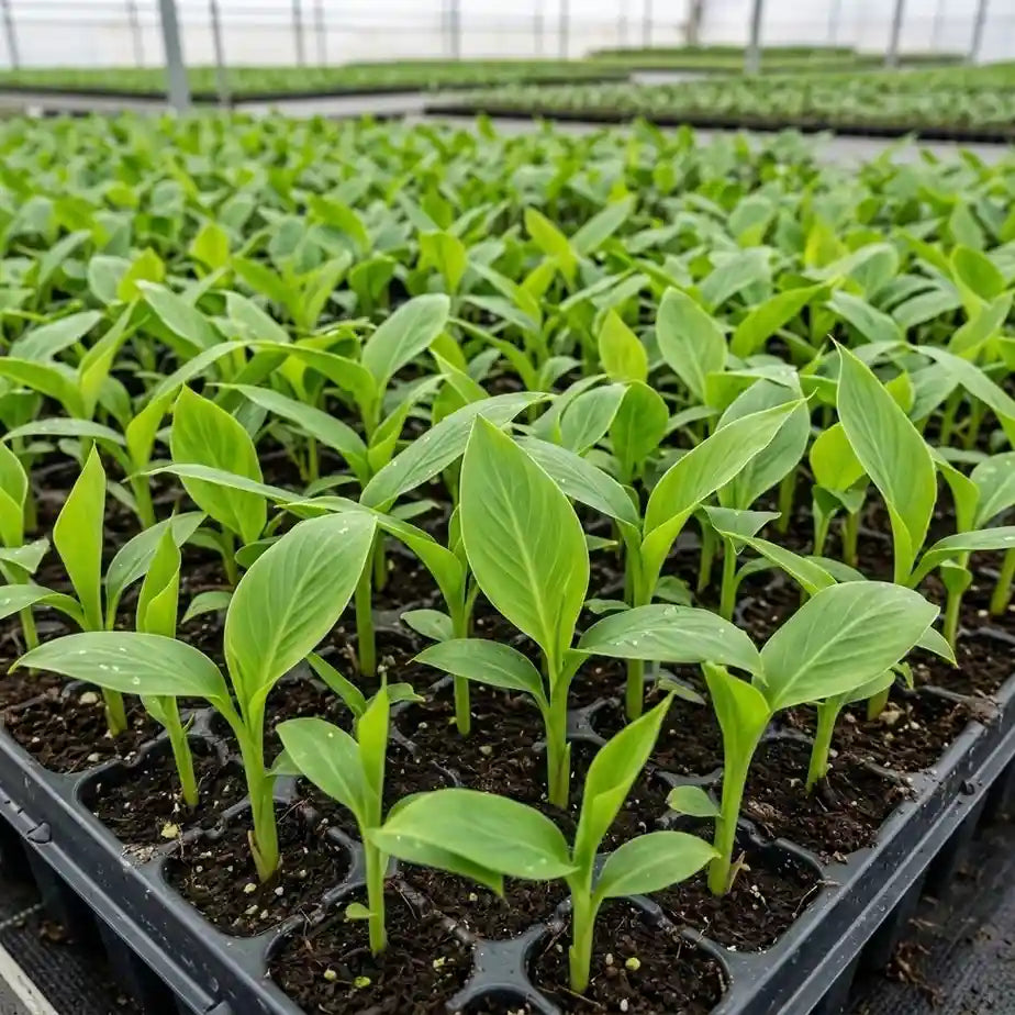 Banana (Kadali) tissue culture live plant in nursery pot with healthy green foliage | Poojakadali banana plant | Keraleaf