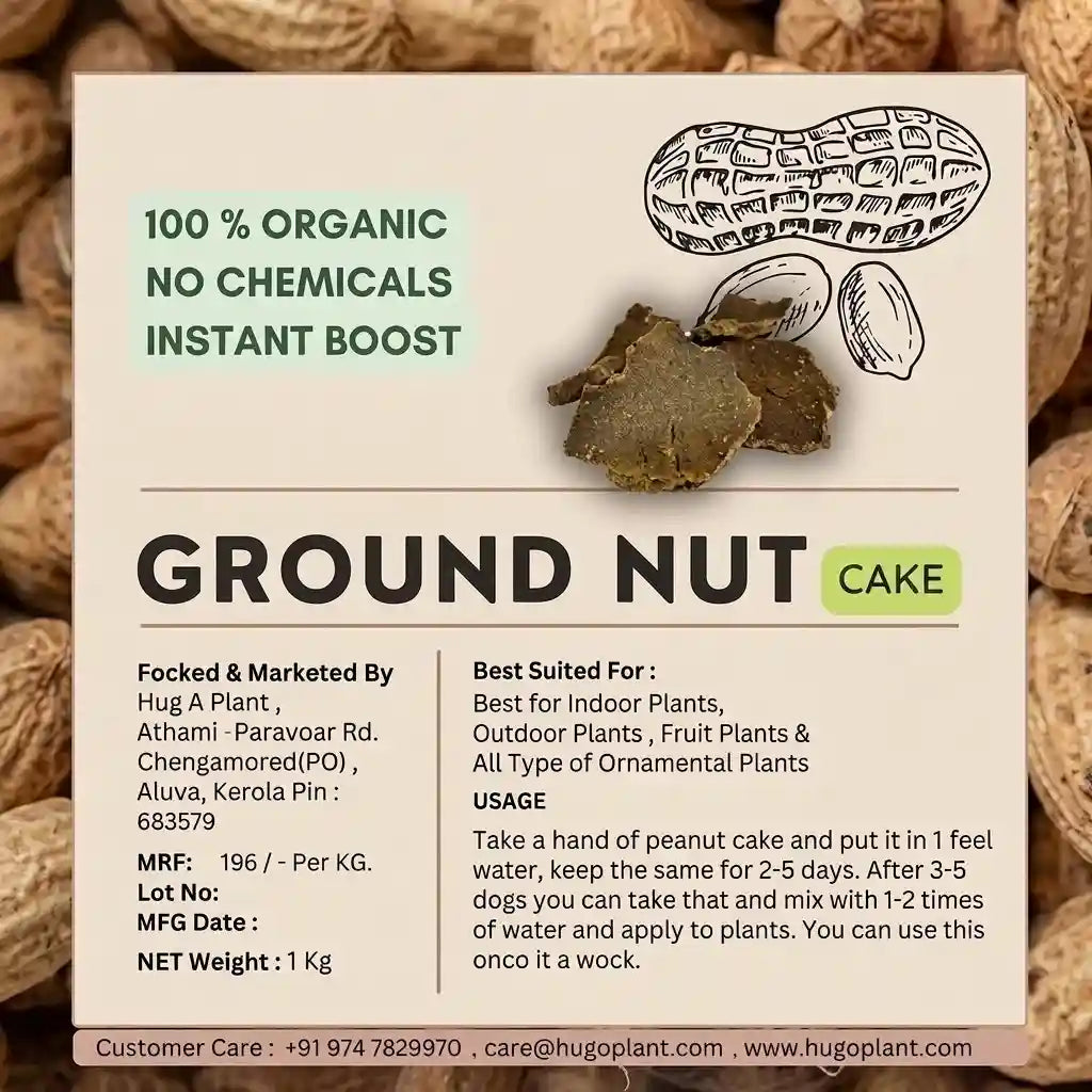 Organic peanut cake fertilizer for healthy plant growth, strong roots, and improved flowering and fruit yield