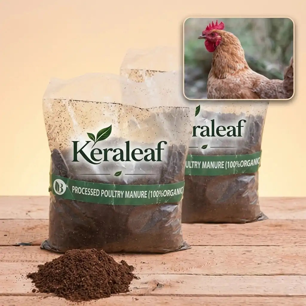 Poultry Manure (Desi Hen) organic fertilizer for healthy plant growth | Natural nutrient-rich fertilizer for plants | Keraleaf