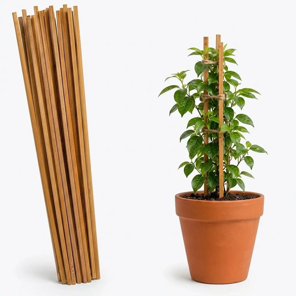 Wooden support sticks for plants and climbing support for home indoor & outdoor plants | Durable natural plant support stake | Keraleaf