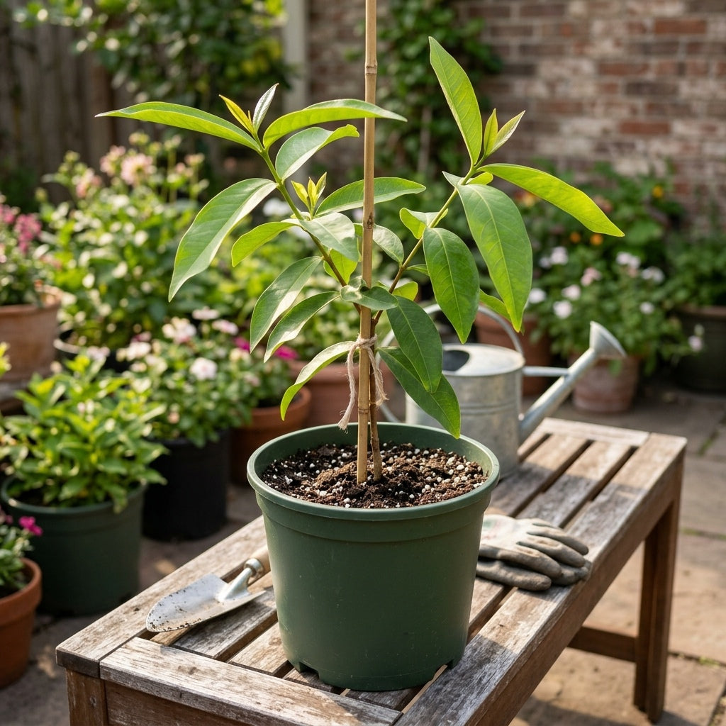 Thai Green Wax Apple (Chamba) layered live fruit plant in nursery pot with healthy green foliage | Premium tropical fruit plant | Keraleaf