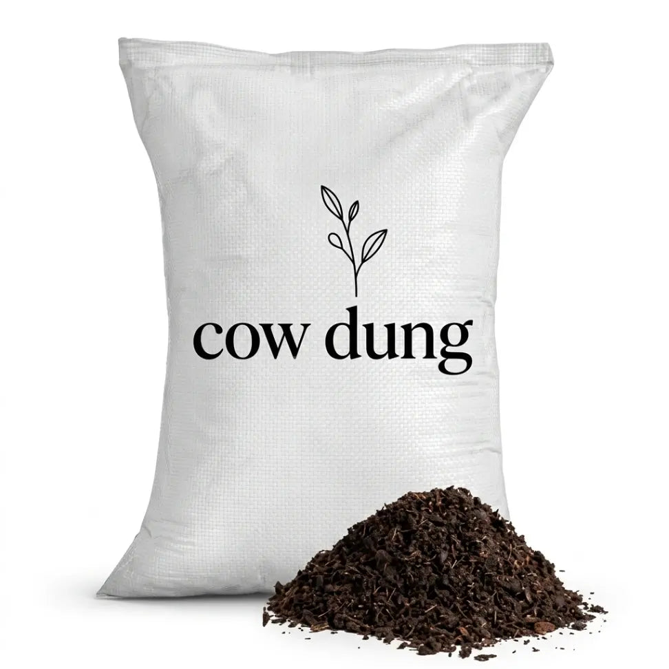 Organic desi cow dung manure fertilizer for healthy plant growth, improved soil fertility, and strong root development
